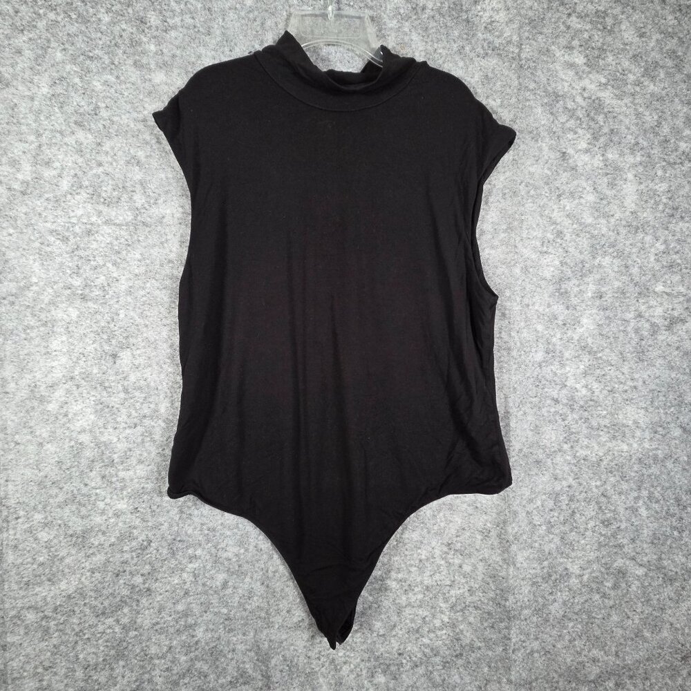 Good American Women's Weightless Mock Neck Bodysuit Sleeveless Black Size 5 / 2X - Picture 8 of 9